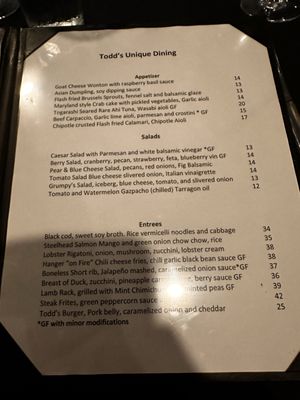 Menu photo 2 Todd's Unique Dining Henderson, NV Menu photo 2 Todd's Unique Dining Henderson, NV