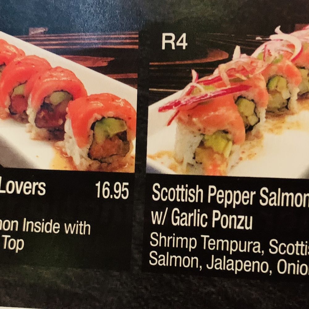 Sushi Ai - 7/22/23 Hubby's picks: Salmon Lovers Roll & Scottish Pepper Salmon with Garlic Ponzu Roll....that's a snack lol - Sushi Bars Near Me - Long Beach, California Sushi Ai - 7/22/23 Hubby's picks: Salmon Lovers Roll & Scottish Pepper Salmon with Garlic Ponzu Roll....that's a snack lol - Sushi Bars Near Me - Long Beach, California