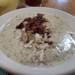 Clam chowder with lump crab meat and bacon Clam chowder with lump crab meat and bacon