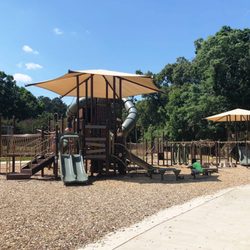 Southeast Clarke Park - A view of the bigger playground that's located at Southeast Clarke Park. The swings and playground for the little ones are not pictured.