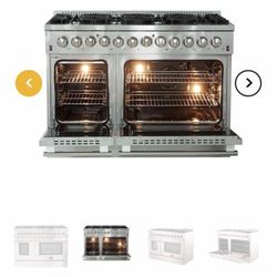 The Landlord Appliance - Dual fuel propane double oven range 48 inch