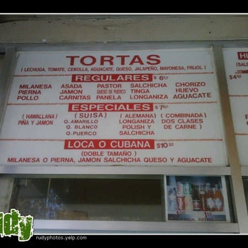 La Torta Loca No 1 - left side menu. - Mexican Near Me - Oakland, California
