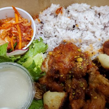 O'Kims - Korean chicken, purple rice, salad and kim chee. - Korean Near Me - Honolulu, Hawaii O'Kims - Korean chicken, purple rice, salad and kim chee. - Korean Near Me - Honolulu, Hawaii