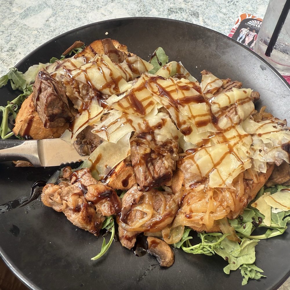 Loft - Open faced steak sirloin sandwich - Bars Near Me Loft - Open faced steak sirloin sandwich - Bars Near Me