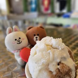 Ululani's Hawaiian Shave Ice - Almond Joy: almond, coconut, and chocolate flavors with mochi topping and haupia cream cap... yummy!