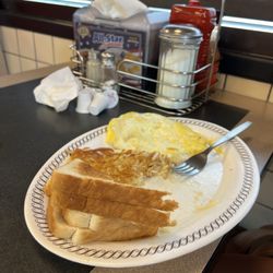 Freshly eggs and hash brown!