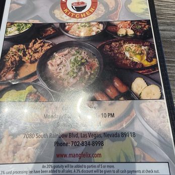 Mang Felix Kitchen Rainbow - Menu - Filipino Near Me - Las Vegas, Nevada Mang Felix Kitchen Rainbow - Menu - Filipino Near Me - Las Vegas, Nevada