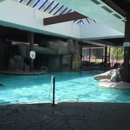 Beautiful indoor pool with a waterfall that comes on every hour. Beautiful indoor pool with a waterfall that comes on every hour.