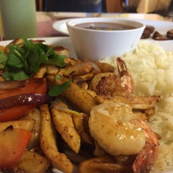 Rivera's Restaurant - Lomo chicken and shrimp. Goooooooood! - Latin American Near Me - Springfield, Virginia
