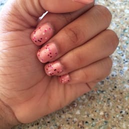 Acrylic overlay, opi Polish and glitter