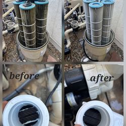 Jays Pool Service and Repair - Before and after of the filters.