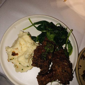 Linden - Fried chicken with mashed potato's and sautéed spinach - New American Near Me - Los Angeles, California Linden - Fried chicken with mashed potato's and sautéed spinach - New American Near Me - Los Angeles, California