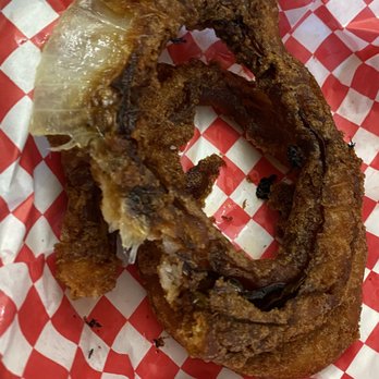 Bessinger's BBQ - Burned, saturated in oil, parts just skin of onion. - Barbeque Near Me - Charleston, South Carolina