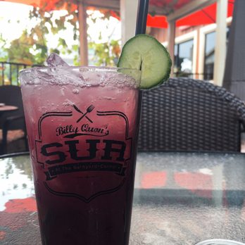 Sur at The Barnyard - Blue Crush: Cucumber vodka, muddled cucumber, blueberry purée, fresh lime | $12 - New American Near Me - Carmel, California Sur at The Barnyard - Blue Crush: Cucumber vodka, muddled cucumber, blueberry purée, fresh lime | $12 - New American Near Me - Carmel, California