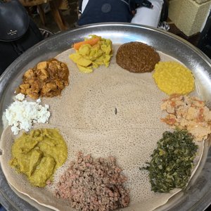 Photo of Zeni Ethiopian Restaurant - San Jose, CA, United States. Veggie and meat combos