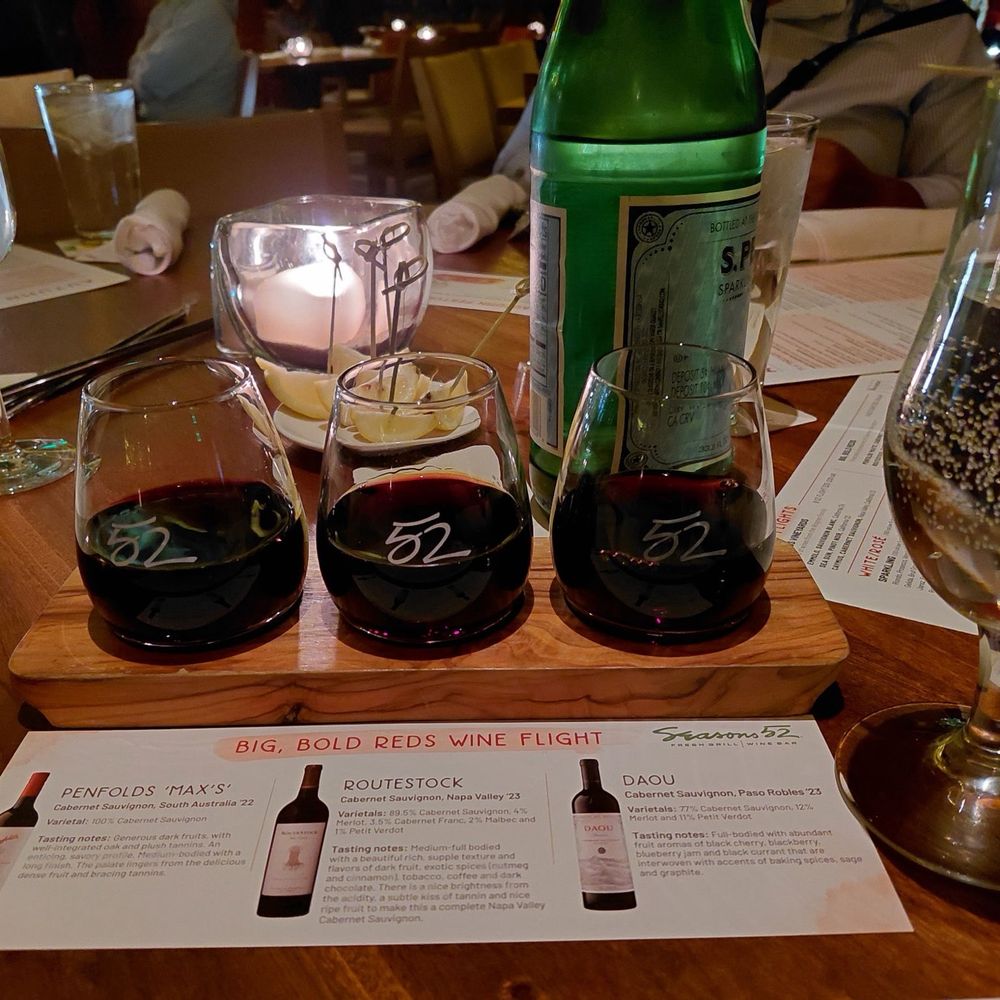 Seasons 52 - Wine flight - New American Near Me - Columbia, Maryland Seasons 52 - Wine flight - New American Near Me - Columbia, Maryland