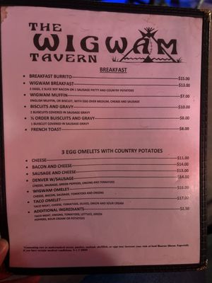 Menu photo 2 Wigwam Tavern Scappoose, OR Menu photo 2 Wigwam Tavern Scappoose, OR