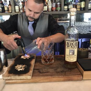 Dolce Italian - Melo making a smoked old fashion yum!!!! - Italian Near Me - Miami Beach, Florida
