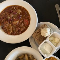 Mildred’s Table - Chili and Johnny Cake.