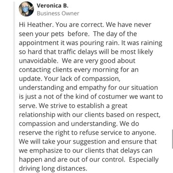 Rancho Mobile Veterinary Services - Owner's response to previous review - Veterinarians Near Me - Rancho Cucamonga, California