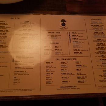 O-Ku - Menu - Sushi Bars Near Me - Raleigh, North Carolina