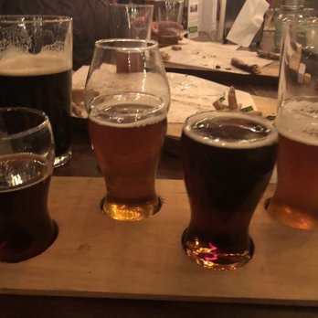Rising Silo Brewery - Flights for days!! L-R: mole jalapeño porter, bear cat barley wine, thunder snow stout, brown chicken brown ale - Breweries Near Me - Blacksburg, Virginia Rising Silo Brewery - Flights for days!! L-R: mole jalapeño porter, bear cat barley wine, thunder snow stout, brown chicken brown ale - Breweries Near Me - Blacksburg, Virginia