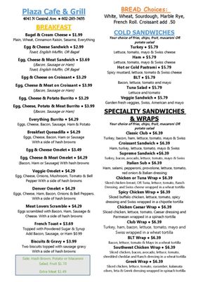 Menu photo 4 Plaza Cafe & Grill Phoenix, AZ