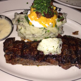 J. Alexander's - NY Strip Steak with Loaded Smashed Potatoes and a side of Béarnaise Sauce - New American Near Me - Baton Rouge, Louisiana