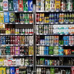 Riley's Liquor Store - Beer cave (go inside the cooler) as of Feb 2017