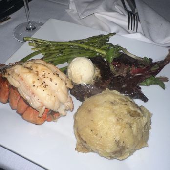 Brothers - 6oz filet mignon, lobster tail, mash potatoes and asparagus - Seafood Near Me - Norfolk, Virginia Brothers - 6oz filet mignon, lobster tail, mash potatoes and asparagus - Seafood Near Me - Norfolk, Virginia