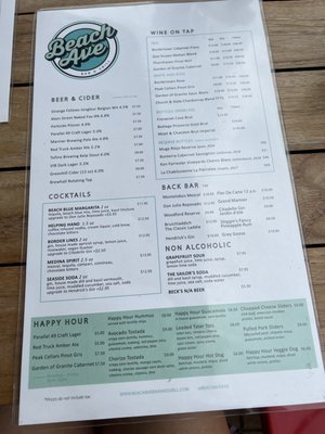 Menu photo 1 Beach Ave Bar And Grill Vancouver, BC Menu photo 1 Beach Ave Bar And Grill Vancouver, BC