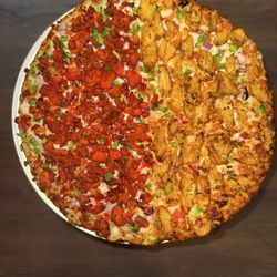 Desi Pizza Bites - Half Tandoori Chicken Half Butter Chicken Pizza