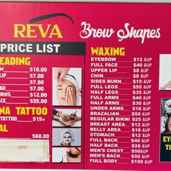 Reva Brow Shapes - Service price list