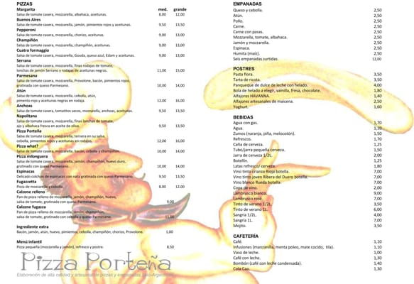 Menu photo 1 Pizza Porteña Alcorcón, M