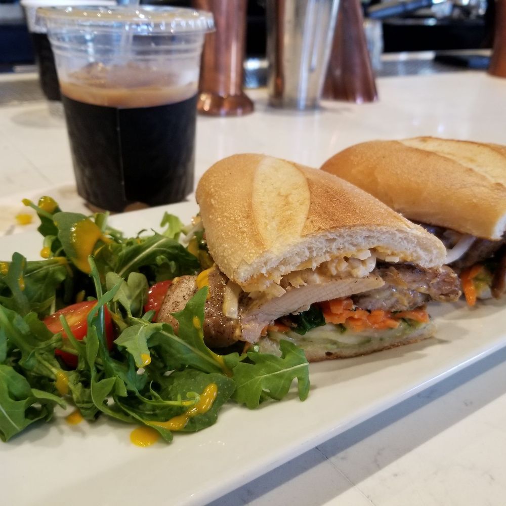 For Five Coffee Roasters - Chicken Banh-Mi - yummy, great take on a vietnamese sandwich - Coffee Roasteries Near Me - Manhasset, New York For Five Coffee Roasters - Chicken Banh-Mi - yummy, great take on a vietnamese sandwich - Coffee Roasteries Near Me - Manhasset, New York