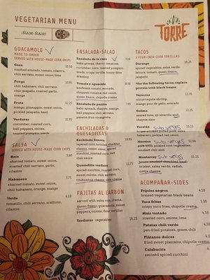 Menu photo 7 Torre Restaurant Center Valley, PA