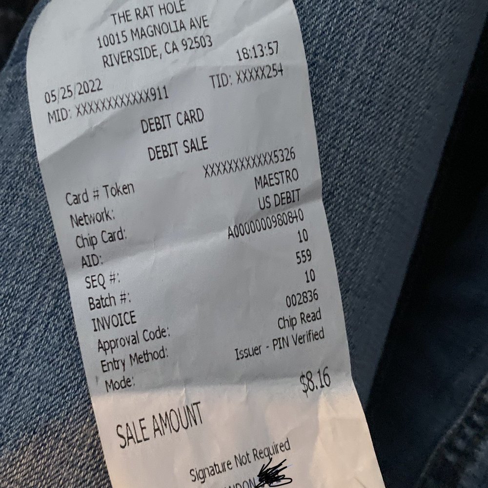 Rat Hole - the receipt to the "stolen" cd - Vinyl Records Near Me - Riverside, California Rat Hole - the receipt to the "stolen" cd - Vinyl Records Near Me - Riverside, California