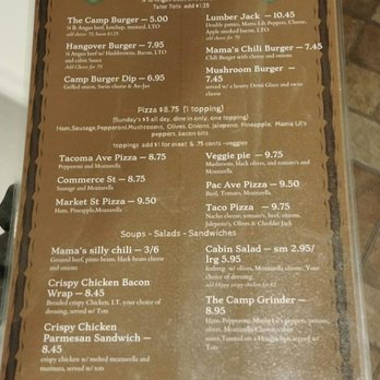 The Camp Bar - Menu - Bars Near Me - Tacoma, Washington