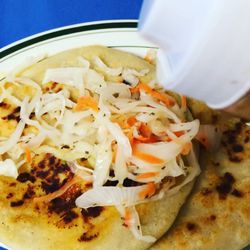 Pupuseria Salvadoreña - Try the chicken and cheese Pupusa! It was delicious