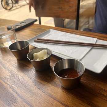 The Jin - Pickled radish, hot sauce, soy ginger sauce - Korean Near Me - New York, New York