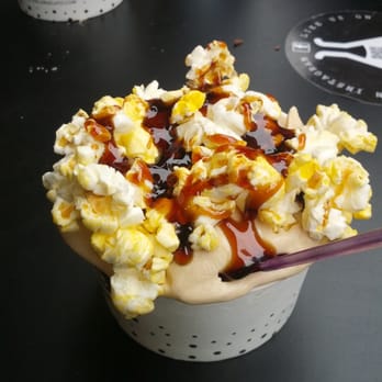 Nitro Lab - I cant get over the salted caramel popcorn!!! With extra popcorn and caramel drizzle - Gelato Near Me - Melbourne, VIC