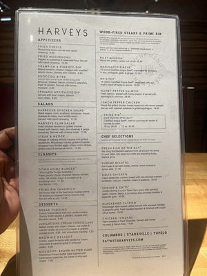 Menu photo 2 Harveys Columbus, MS