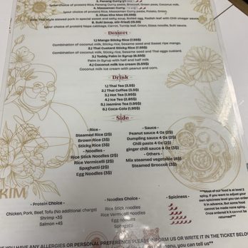 Kim - Menu (back) - Thai Near Me - Staunton, Virginia Kim - Menu (back) - Thai Near Me - Staunton, Virginia