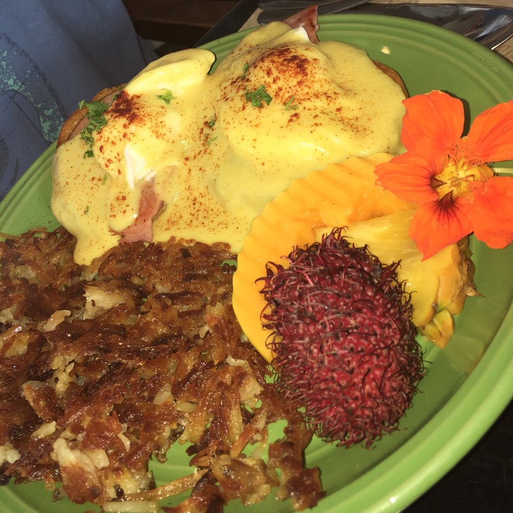 Pele's Kitchen - Classic Eggs Benny, pretty and delicious. - Breakfast & Brunch Near Me - Pahoa, Hawaii Pele's Kitchen - Classic Eggs Benny, pretty and delicious. - Breakfast & Brunch Near Me - Pahoa, Hawaii
