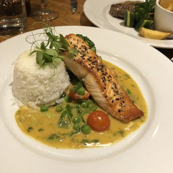 Fig & Thistle Bistro - salmon with curry sauce - Scottish Near Me - Inverness, HLD Fig & Thistle Bistro - salmon with curry sauce - Scottish Near Me - Inverness, HLD