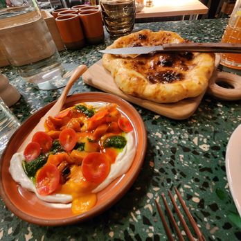 Lola's - Carrot masala yogurt w fresh naan - New American Near Me - New York, New York