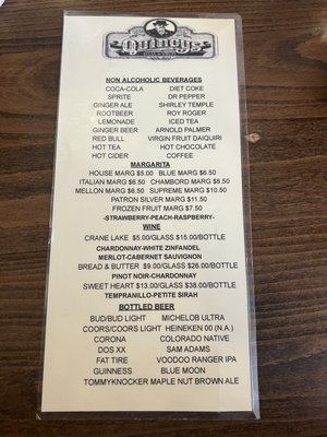 Menu photo 2 Quincys Leadville, CO