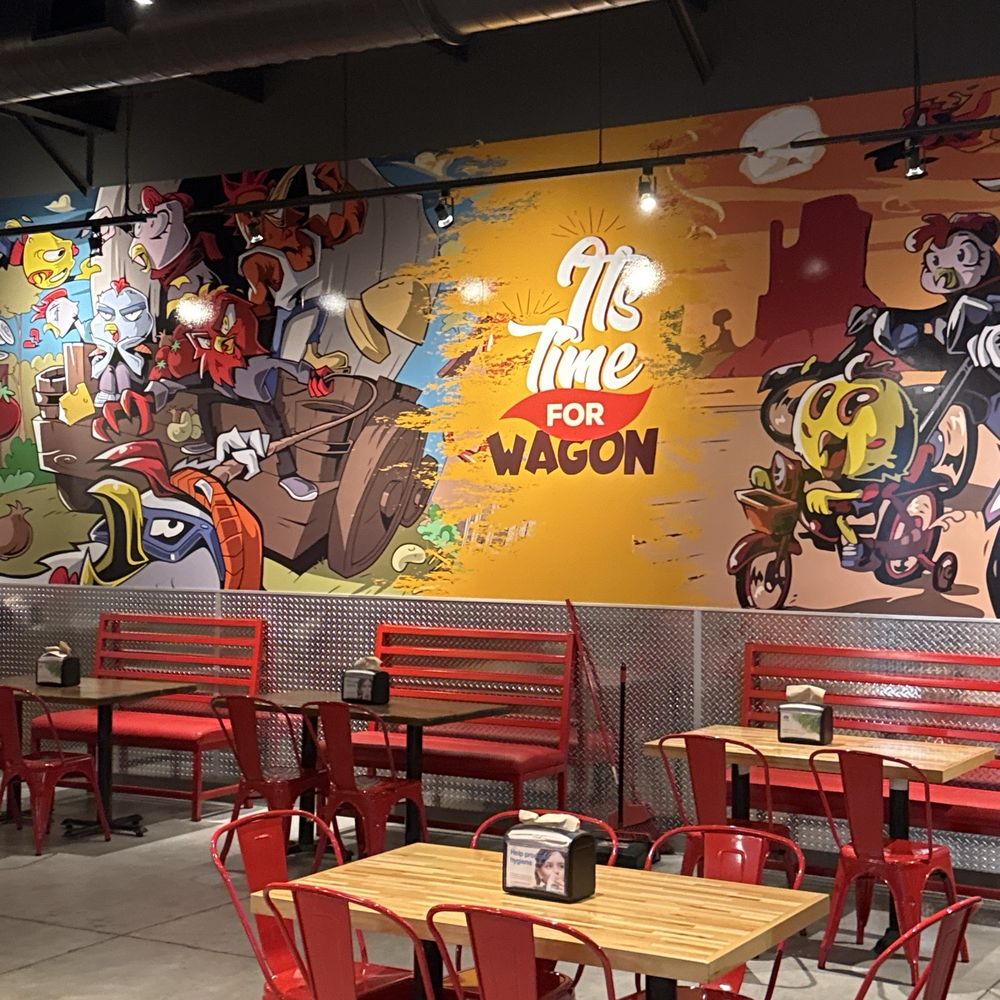 Mural on the wall inside. Mural on the wall inside.