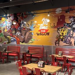 Mural on the wall inside.