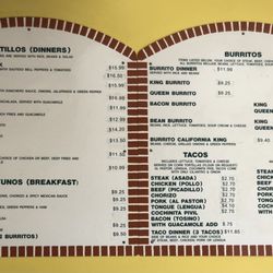 Taco & Burrito Express - Updated menu photo - October 2023